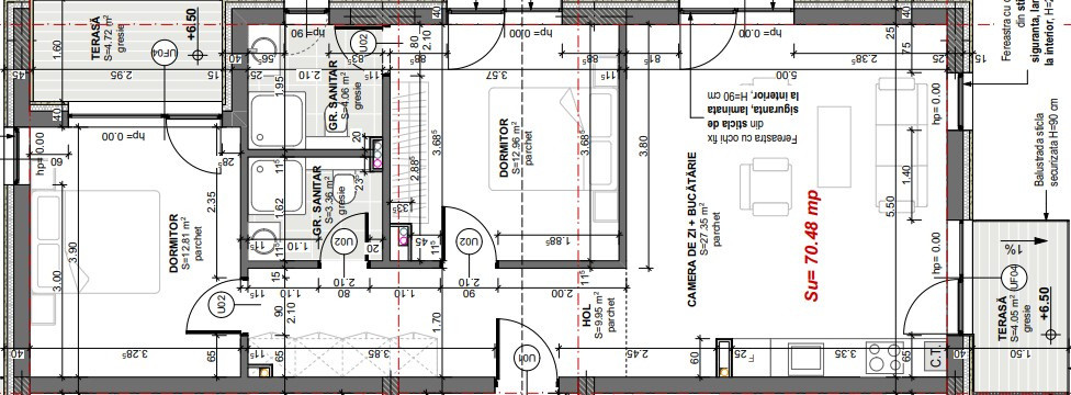 Apartament 3 camere, 2 băi, 2 balcoane, 70mp utili – bloc nou Apahida