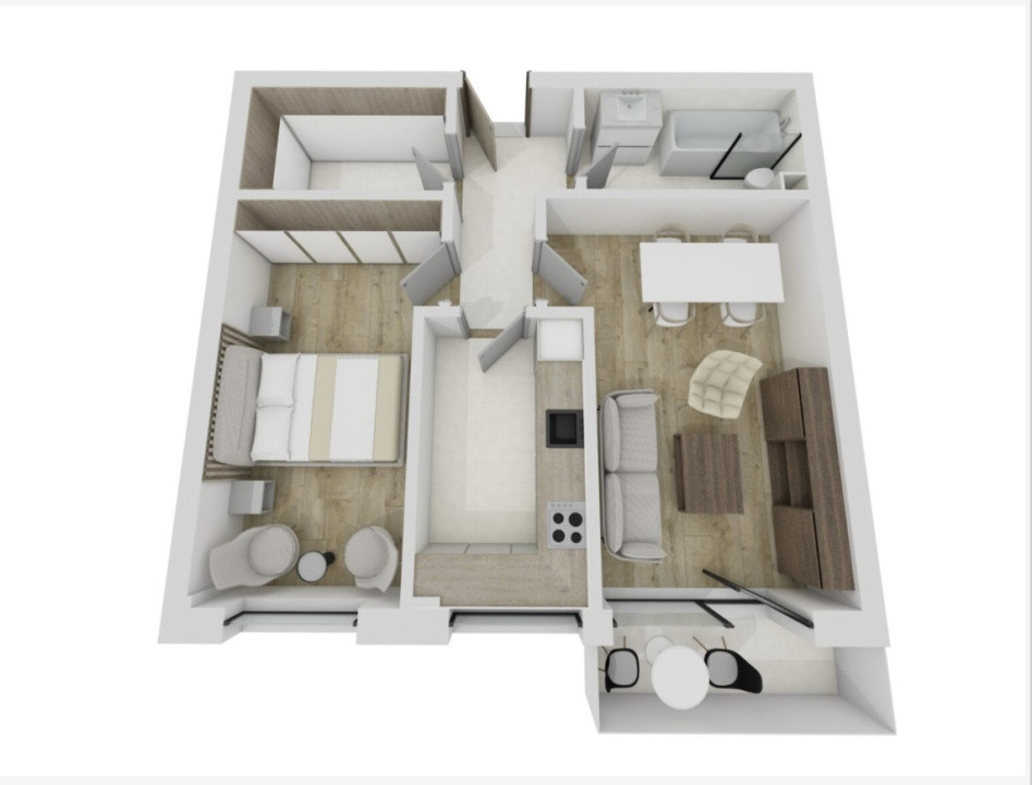 Apartament de 2 camere, 53 mp, semifinisat, zona Sesul de sus