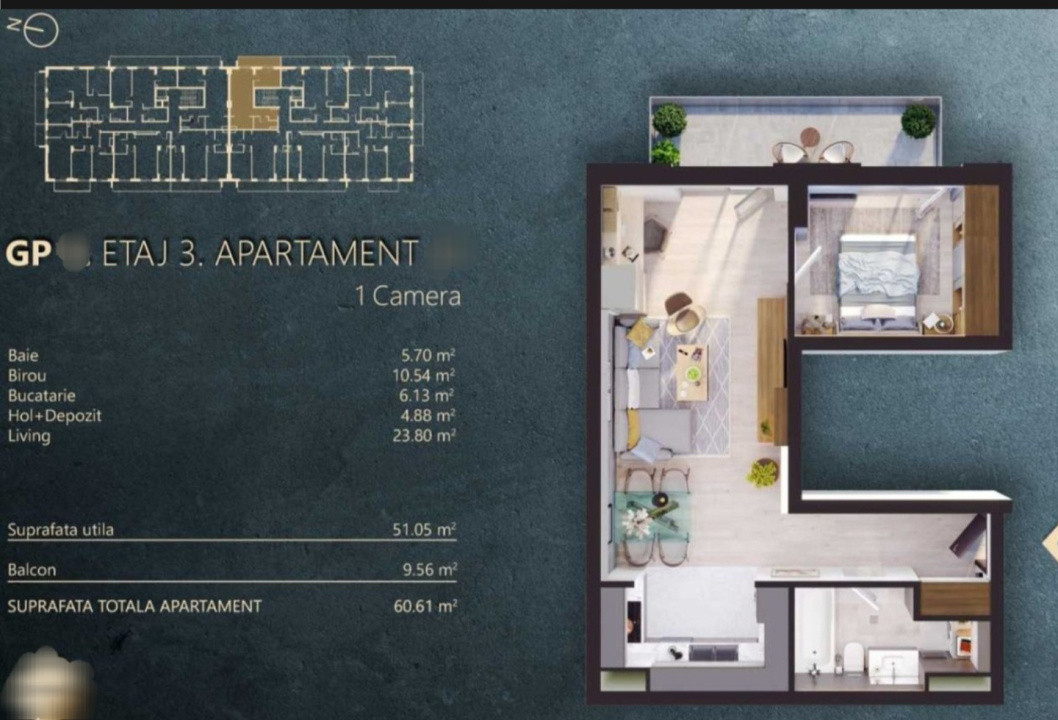 Apartament 2 camere, 51mp, Elite City