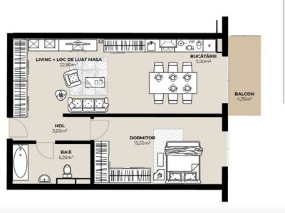 Apartament cu 2 camere in ansamblu rezidențial nou, 53 mp , zona Fabricii 
