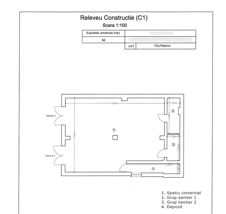 Spațiu comercial cu terasă, 88 mp utili, alimentație publică, zona Piezisă