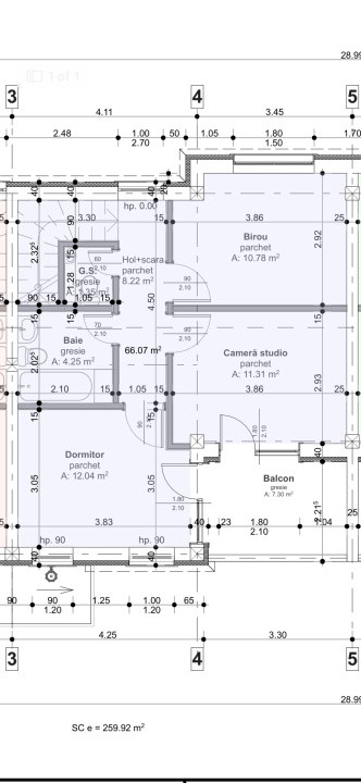Casa insiruita, 4 camere, 95.81 mp utili, semifinisata, Zona Eroilor