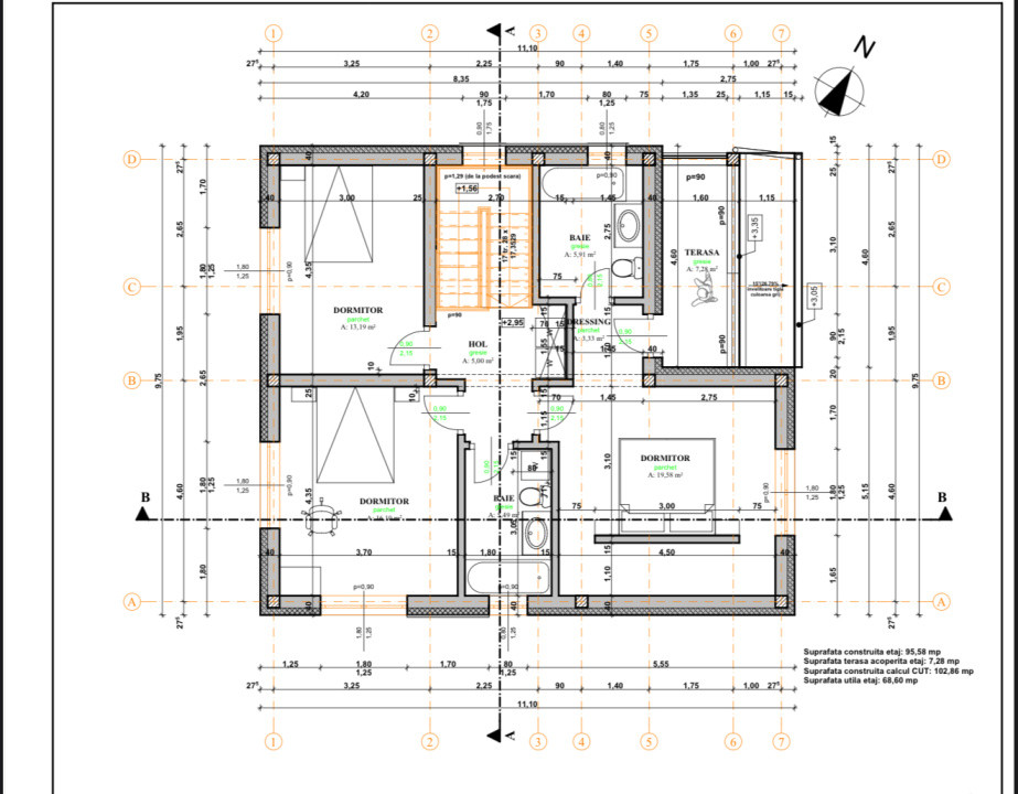 Casa individuala 5 camere, 142 mp utili, 660 mp curte !, Lac Chinteni!