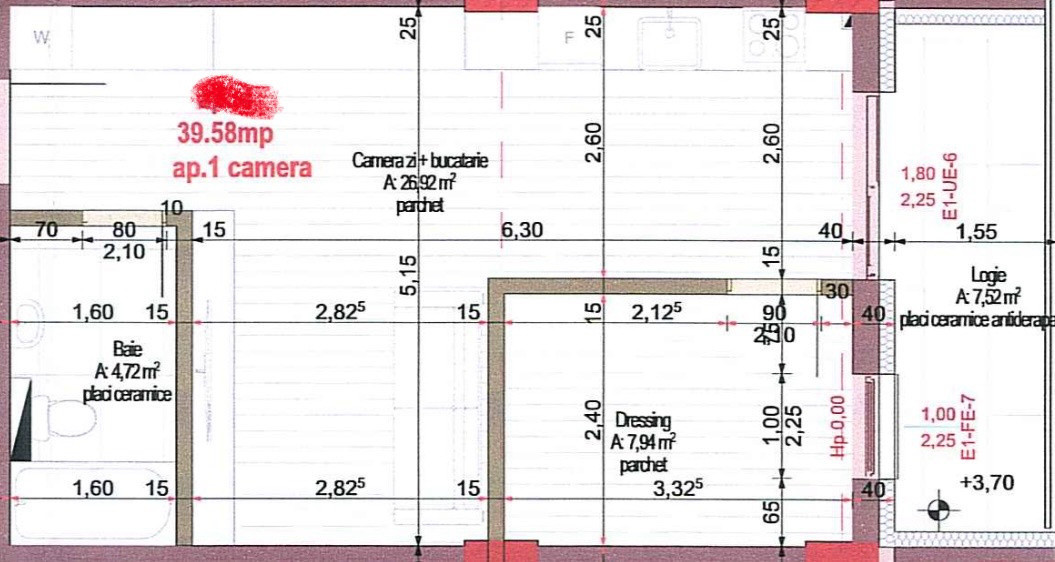 Apartament 39,58mp, tip studio in cartierul Europa