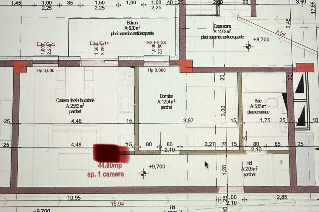 Apartament 44,60mp, tip studio in cartierul Europa