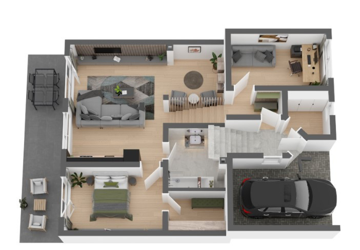 Apartament cu grădină de 156 mp, priveliste, zonă liniștită din Apahida