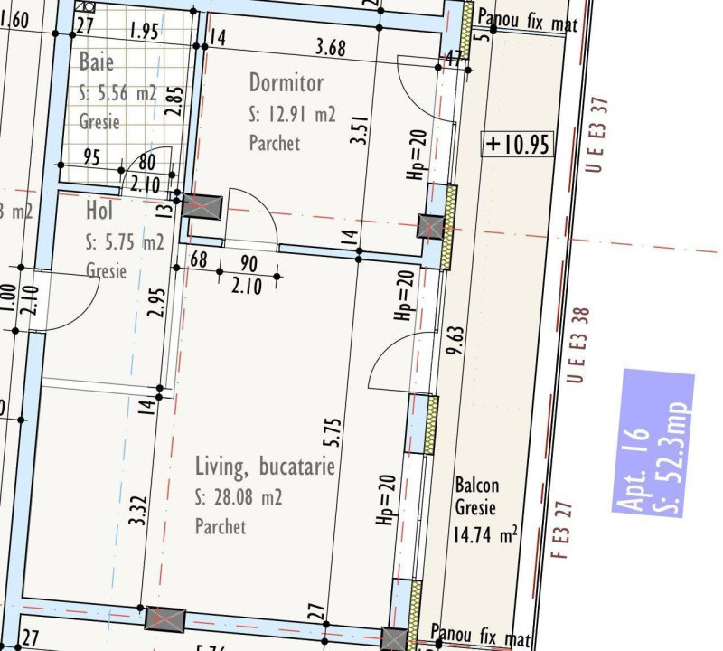Apartament 2 camere, terasă, parcare subterană TVA inclus, posibilitate finisare