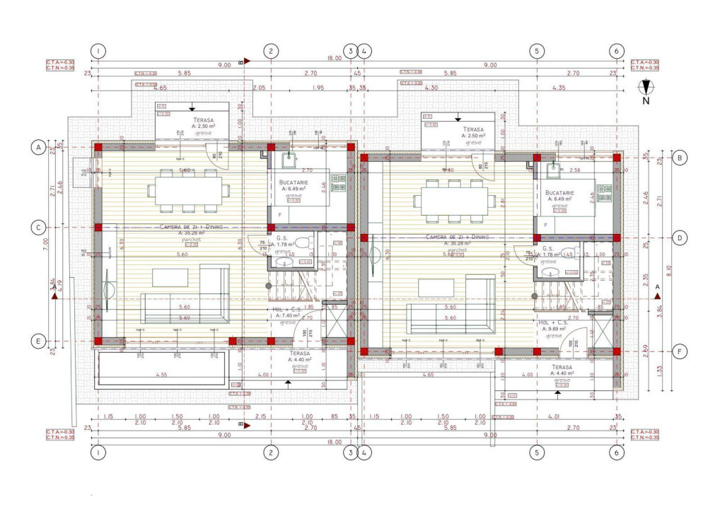 Teren de duplex autorizat, 500 mp , zona Tauti