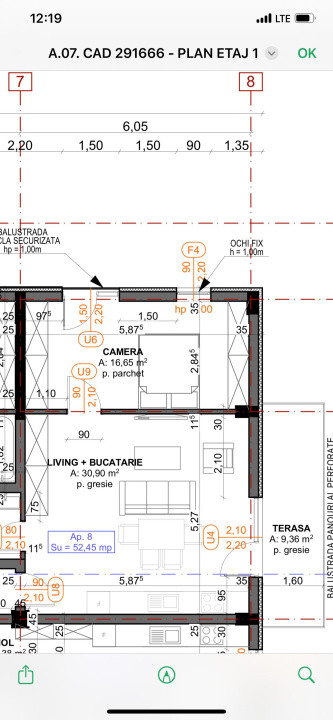 Apartament 2 camere finisat, zona verde 