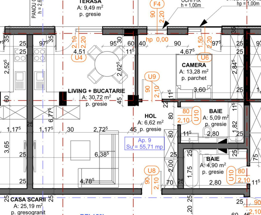 Apartament 2 camere finisat, zona verde 