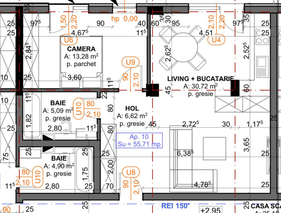 Apartament 2 camere finisat, zona verde 