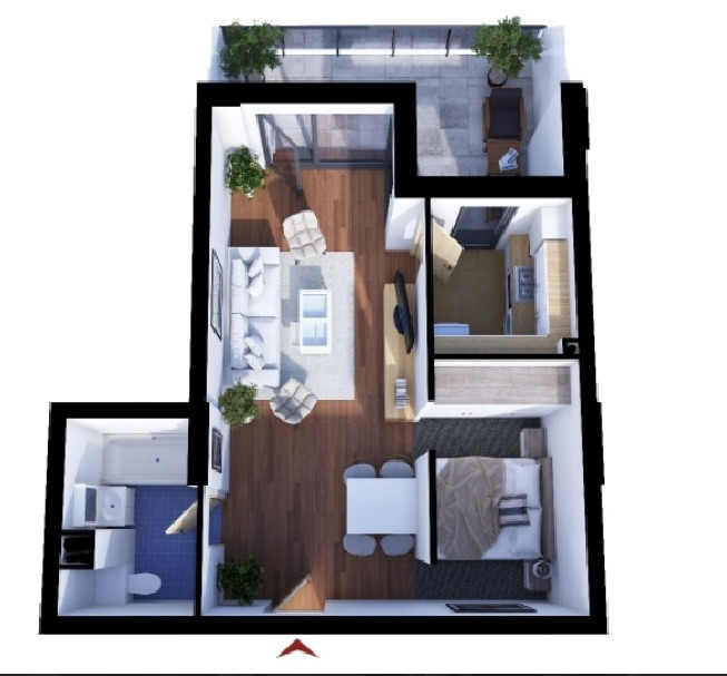 Apartament modern de 41mp, pe strada Soporului