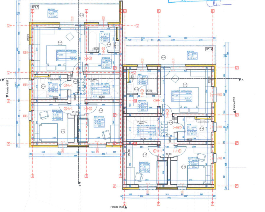 Proiect autorizat duplex (2 unități) – teren intravilan 700 mp Chinteni