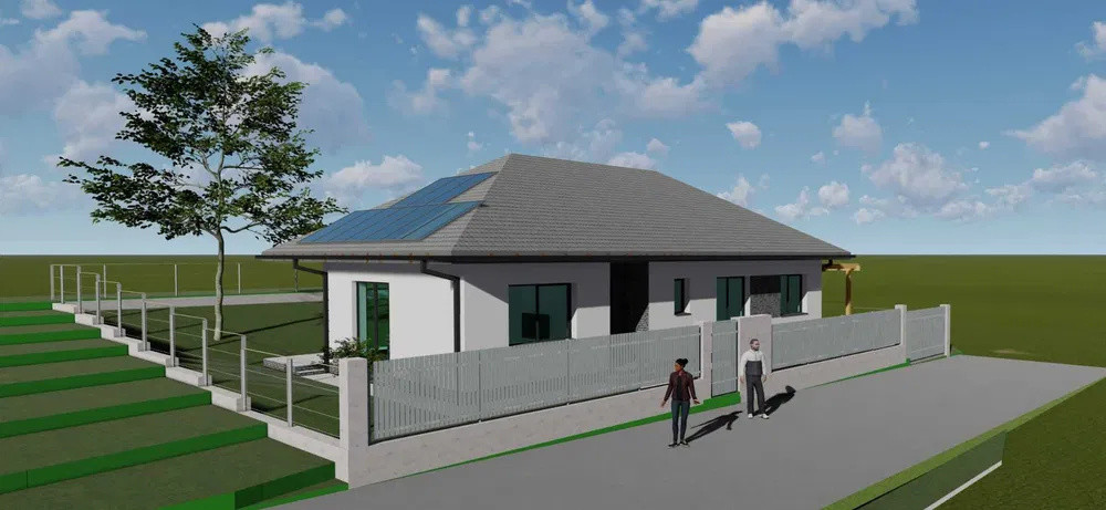 Casă individuală, 170 mp, pe un singur nivel, 300 mp curte, zona Profi Chinteni