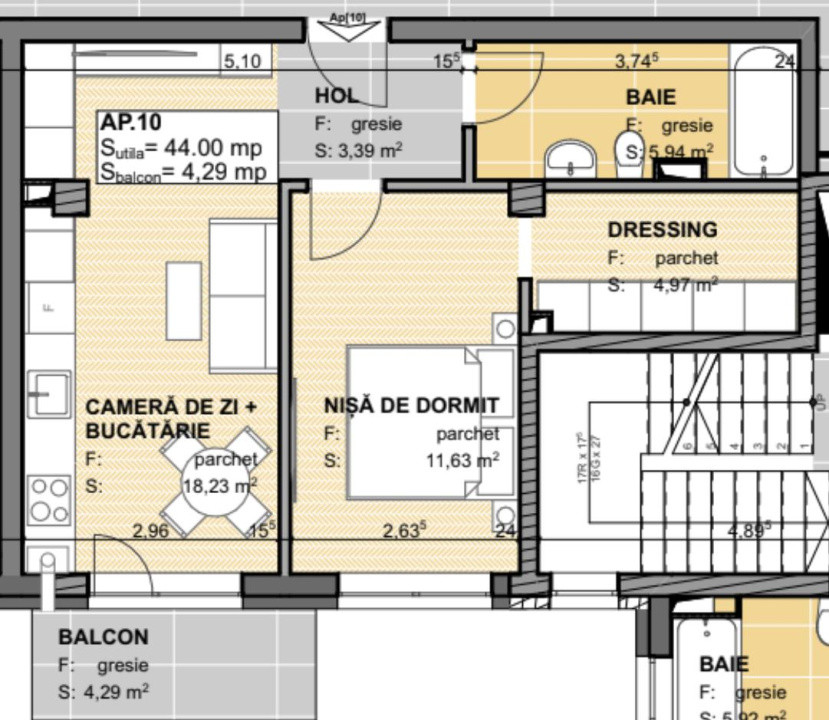 Apartament 2 camere, bloc nou, Apahida 