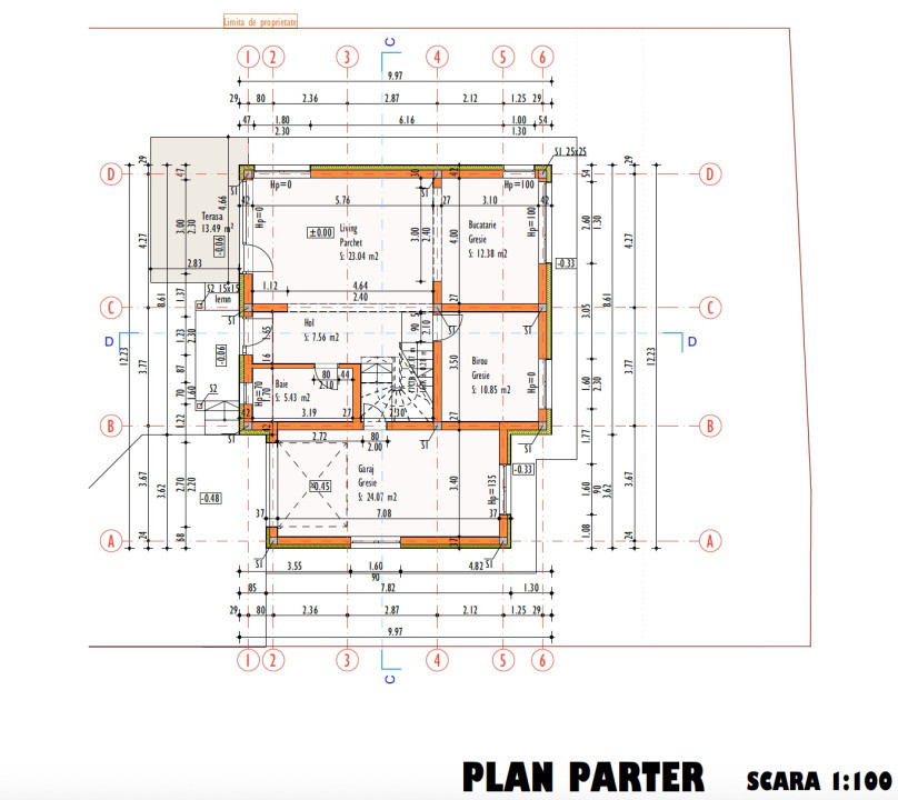 Casa individuală în constructie – Chinteni, zona Profi